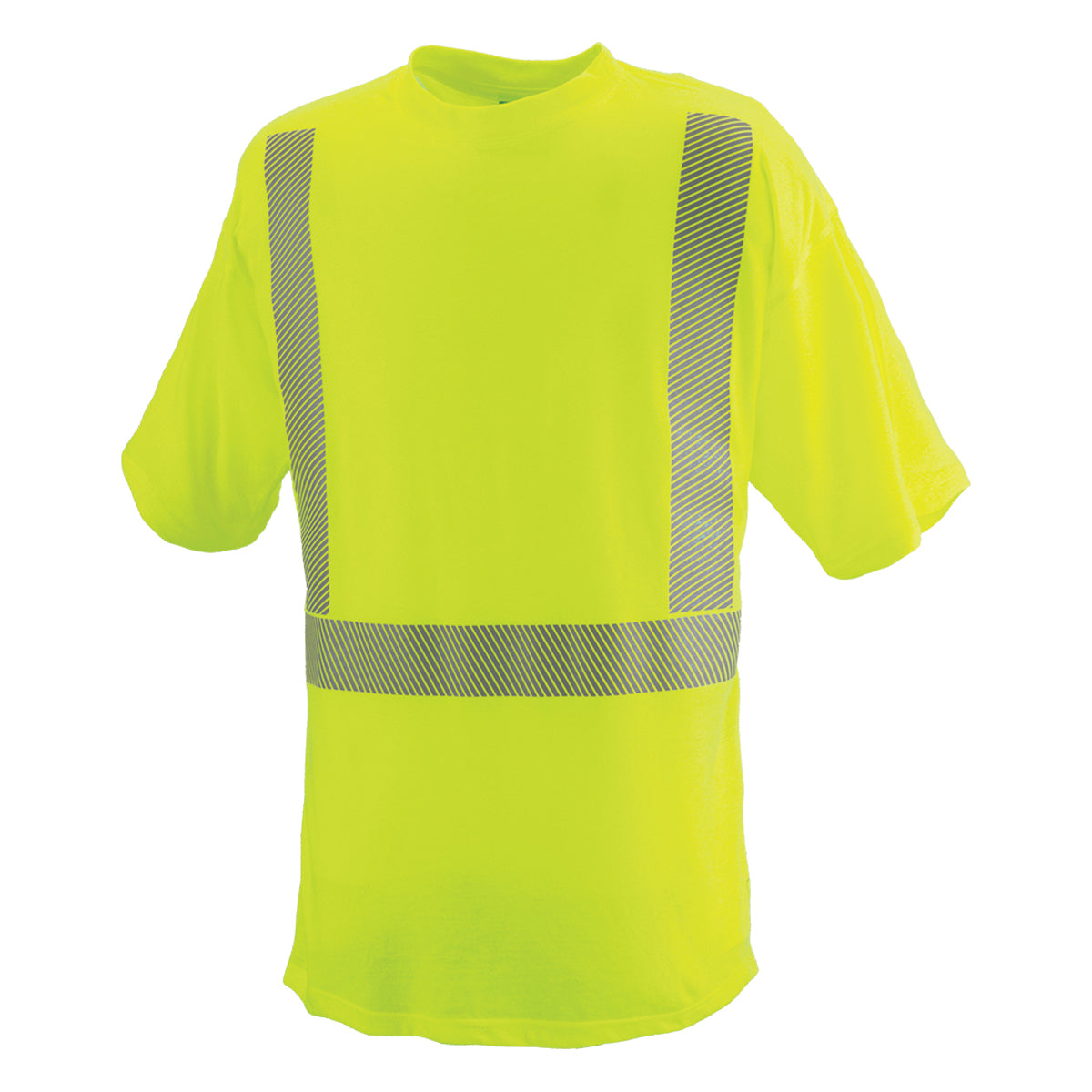 24-101CT ANSI Type R Class 2 Short Sleeve T-Shirt with Segmented Tape - Lime - 3/4 Front