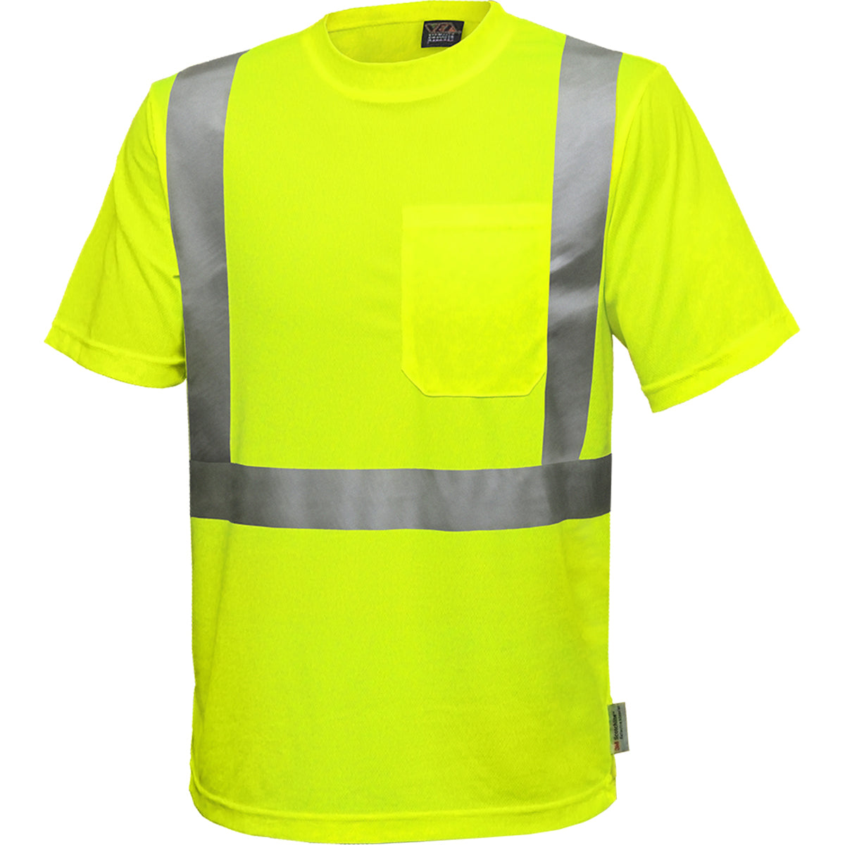 24-102SX ANSI Type R Class 2 Short Sleeve T-Shirt with X-Back - Lime - 3/4 Front