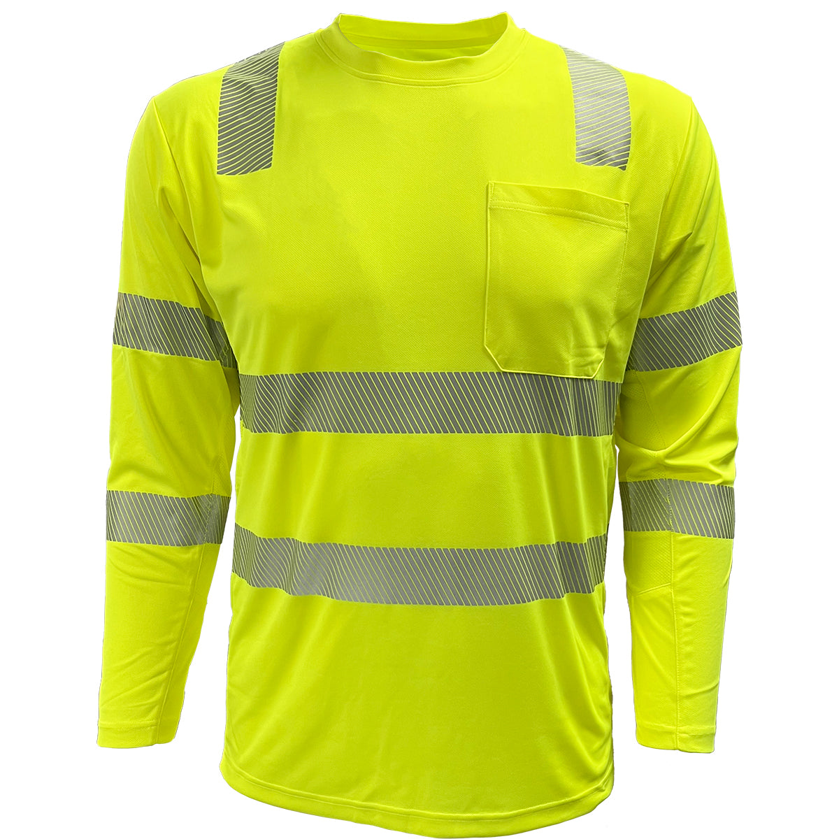 24-204CMPS EcoChill ANSI Type R Class 3 Long Sleeve T-Shirt - Lime - Front