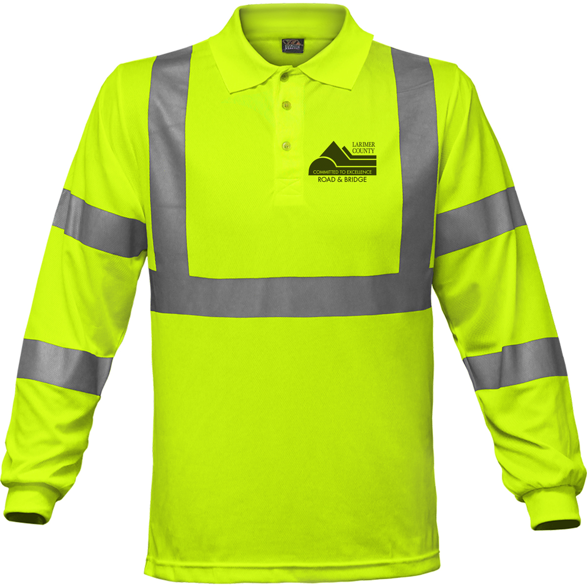 24-314ST Safety Polo w/ Larimer Co logo