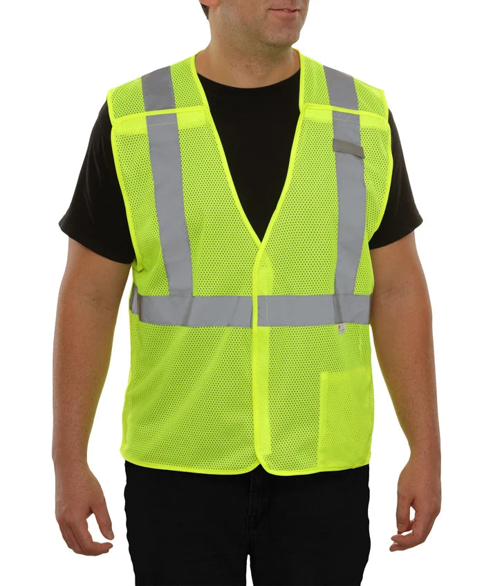 24-582ET Economy Mesh Safety Vest w/ Larimer Co logo