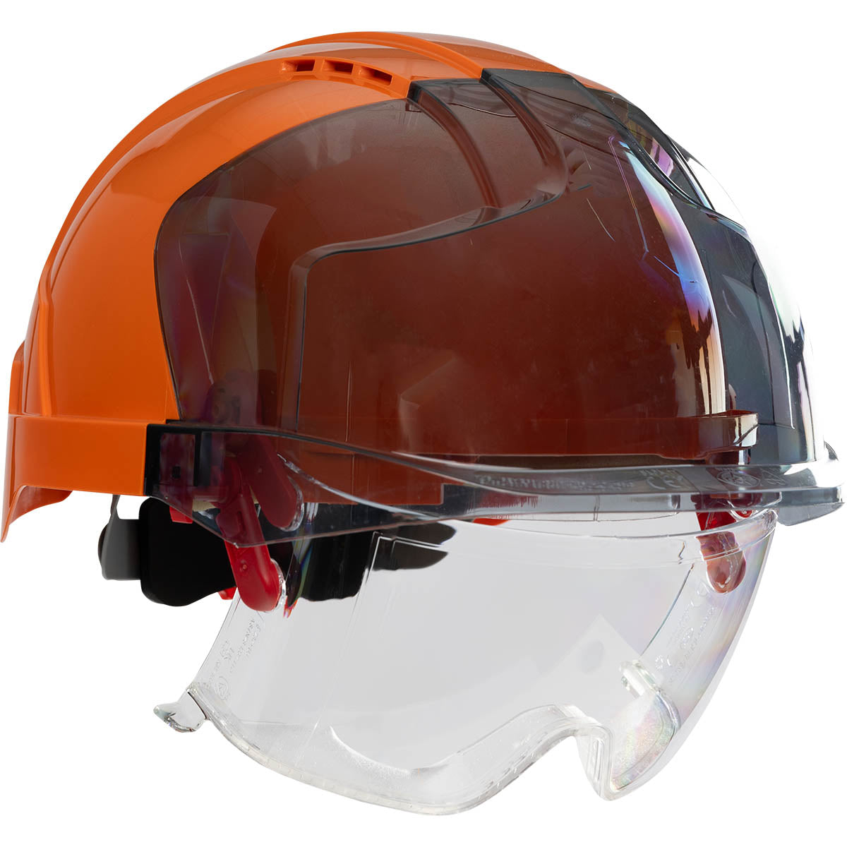 JSP 280-EVLV EVO VISTAlens Vented Safety Helmet, Orange-Smoke