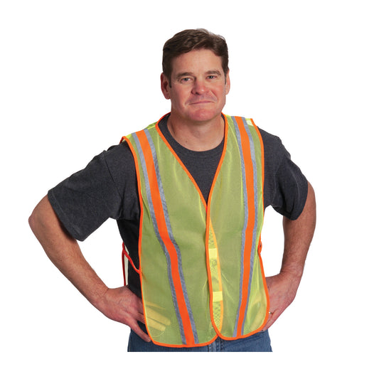 PIP 300-0900 Two-Tone Mesh Safety Vest, lime, front