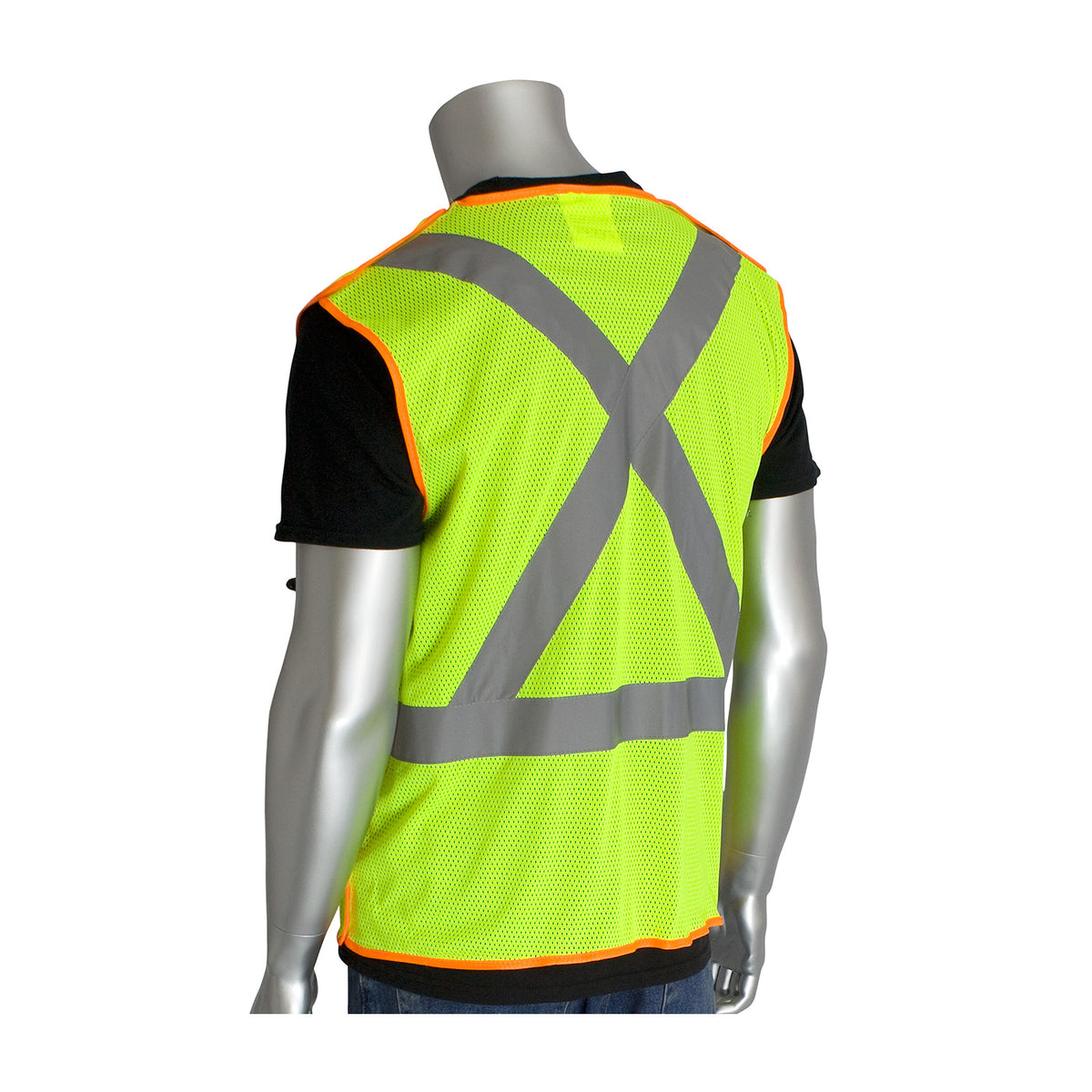 PIP 302-0210 and CAN/CSA Z96 X-Back Breakaway Mesh Vest, lime, back