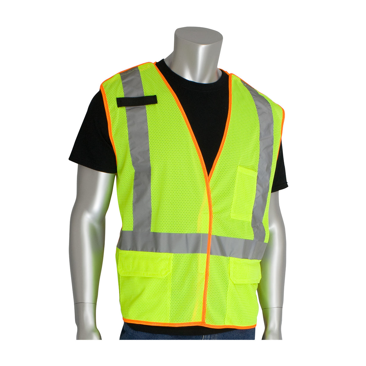 PIP 302-0210 and CAN/CSA Z96 X-Back Breakaway Mesh Vest, lime, front