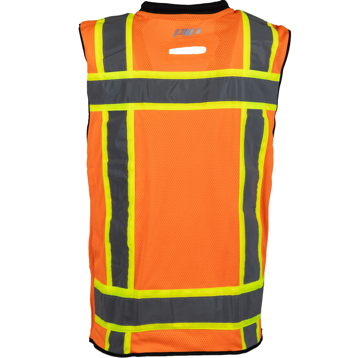 PIP 302-0660D Black Bottom Mesh Vest with "D" Ring Access, orange, detail