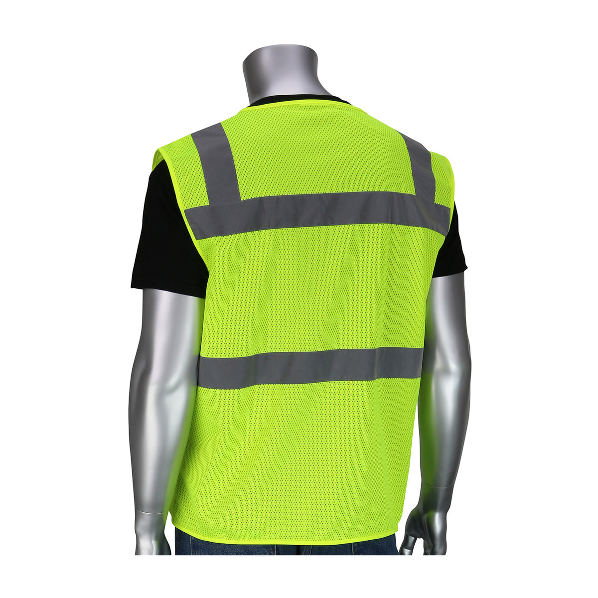 PIP 302-0750 Five Pocket Surveyors Vest, lime, back