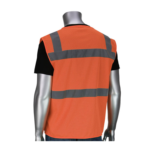 PIP 302-0750 Five Pocket Surveyors Vest, orange, back