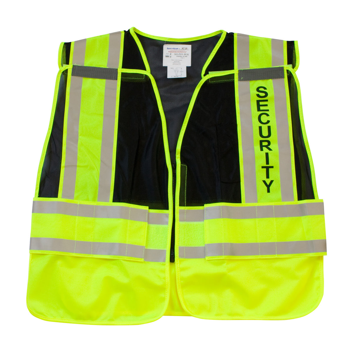 PIP 302-PSV-BLK Class 2 Security Public Safety Vest, Black, front 2