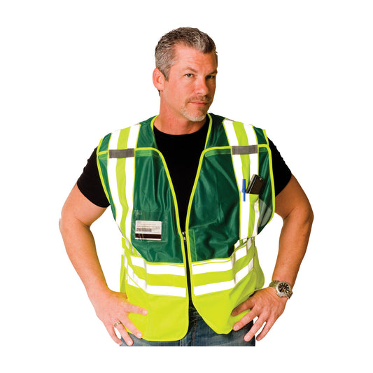PIP 302-PSV-GRN Class 2 Incident Command Safety Vest, Green, front 2