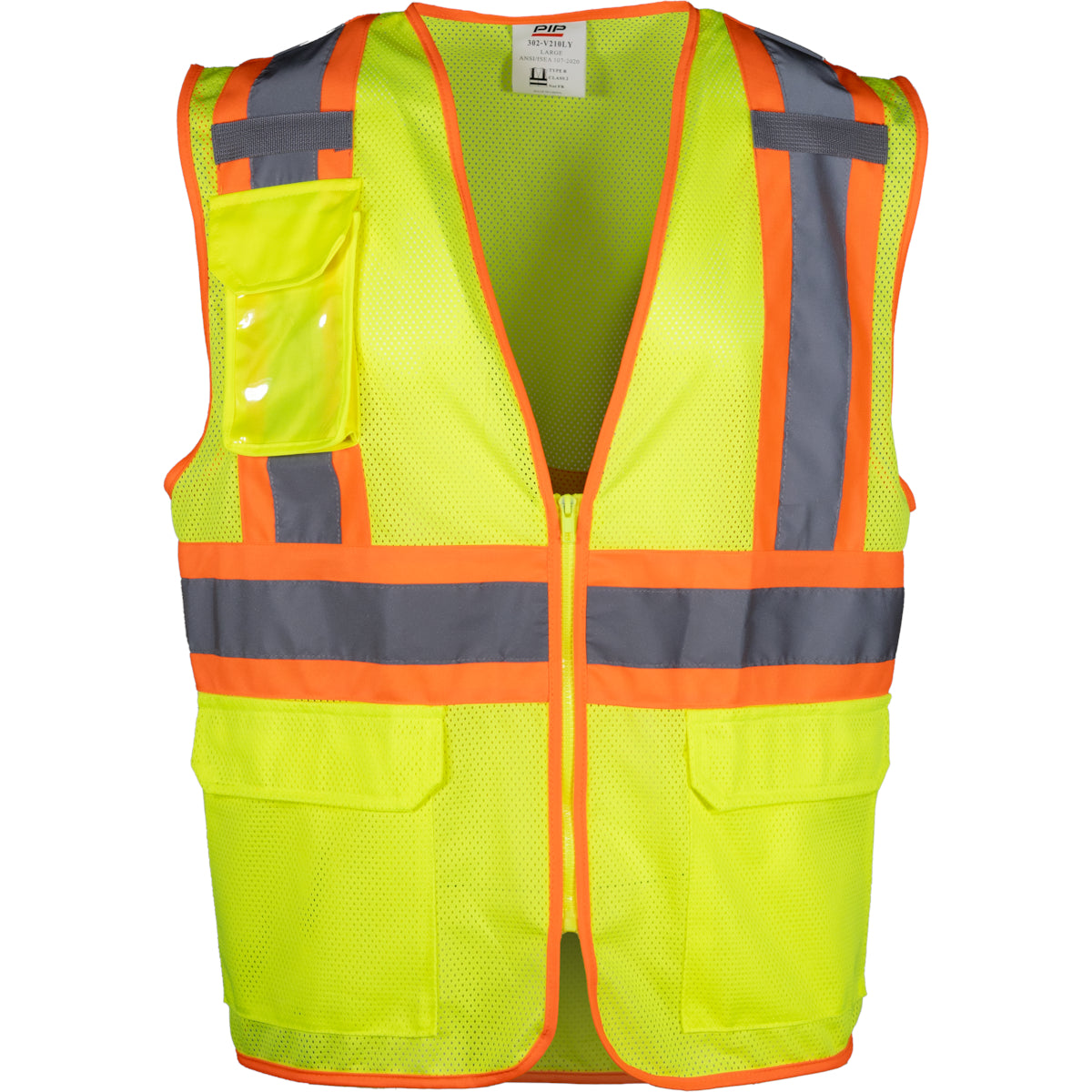 PIP 302-V210 Two-Tone Mesh Vest, lime, detail