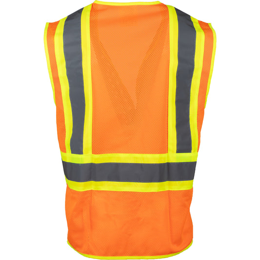 PIP 302-V210 Two-Tone Mesh Vest, orange, detail
