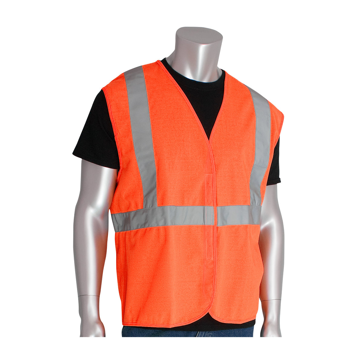 PIP 302-WCENG Value Hook & Loop Solid Vest, orange, front