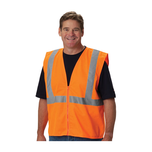 PIP 302-WCENGZ Value Zipper Solid Vest, orange, front