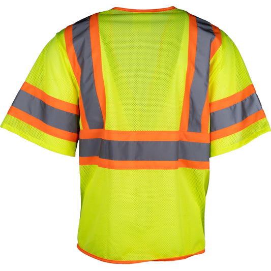 PIP 303-V310 Class 3 Two-Tone Mesh Vest, Lime, detail