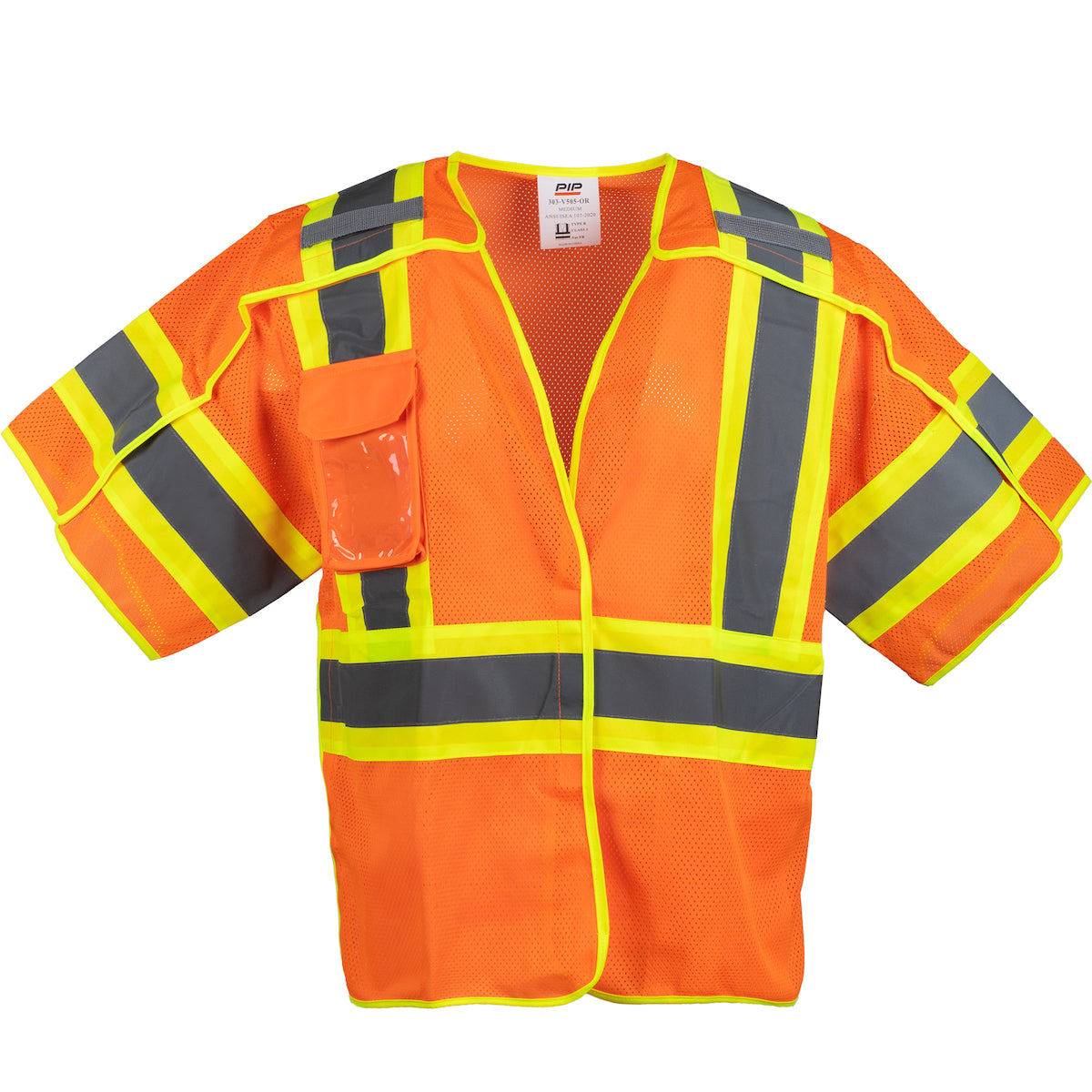 PIP 303-V505 Class 3 Two-Tone Breakaway Vest, Orange, front