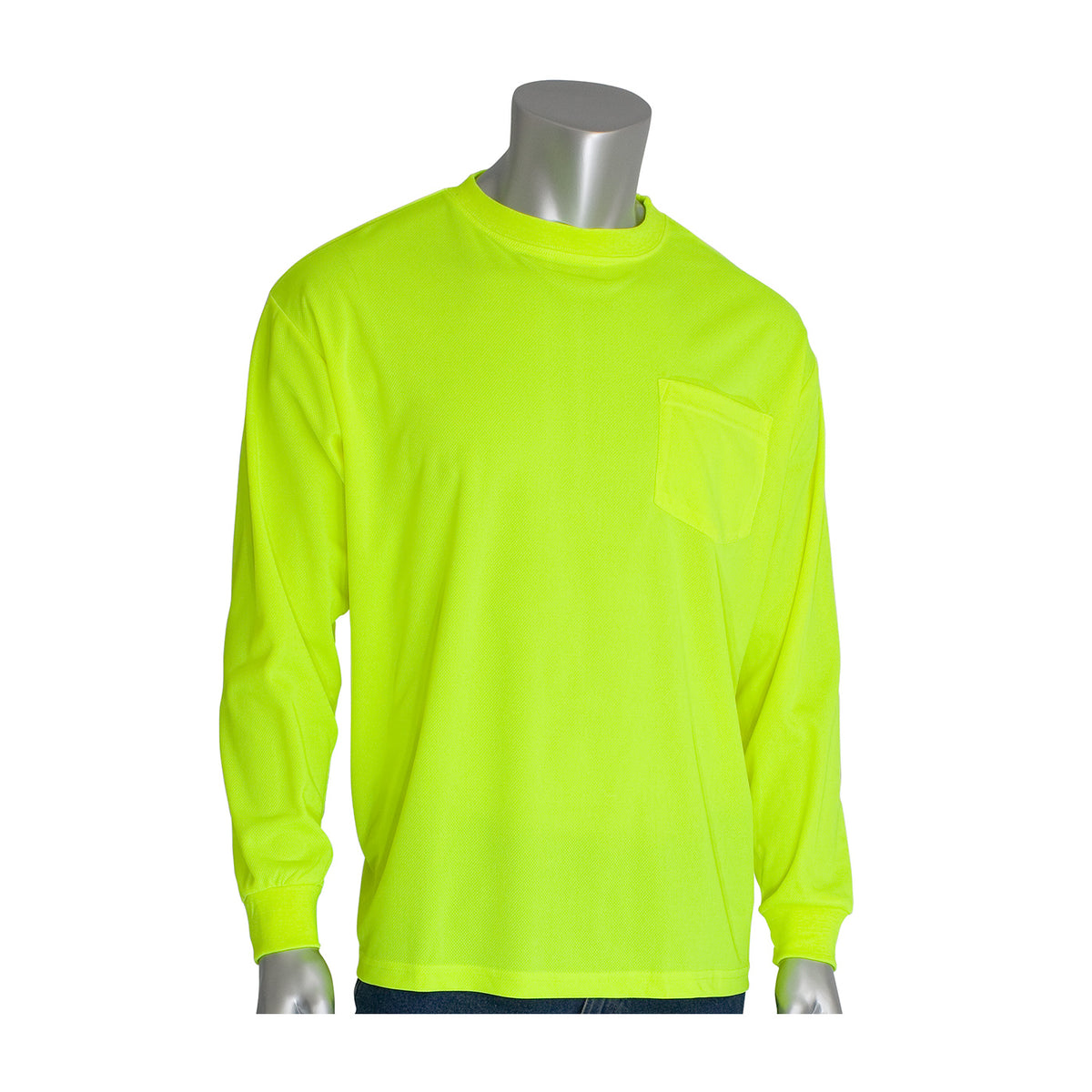 PIP 310-1100 Non-ANSI Long Sleeve T-Shirt, Lime, front