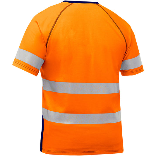 Bisley 312M1118T Short Sleeve T-Shirt with Navy Bottom, orange/navy, back