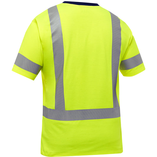 Bisley 313M1118H Class 3 Short Sleeve T-Shirt, Lime, back