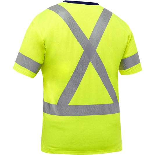 Bisley 313M1118X Class 3 Essentials Short Sleeve Shirt, Lime, back