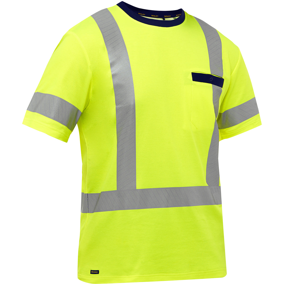 Bisley 313M1118X Class 3 Essentials Short Sleeve Shirt, Lime, front