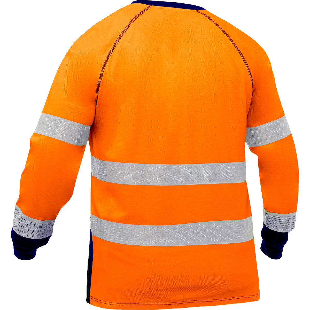 Bisley 313M6118T Class 3 Long Sleeve Shirt, Orange/Navy, back