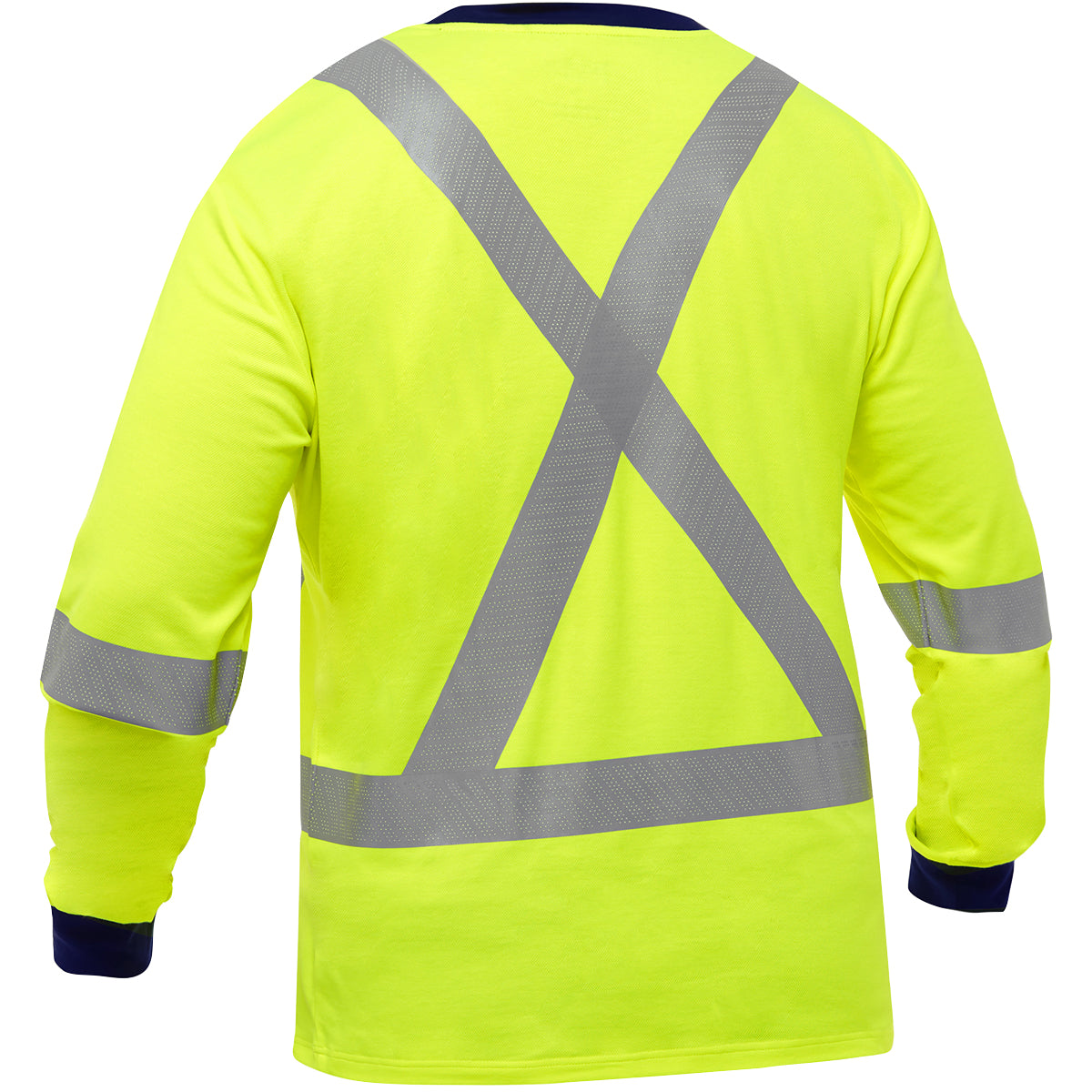 Bisley 313M6118X Class 3 Essentials Long Sleeve Shirt, Lime, back