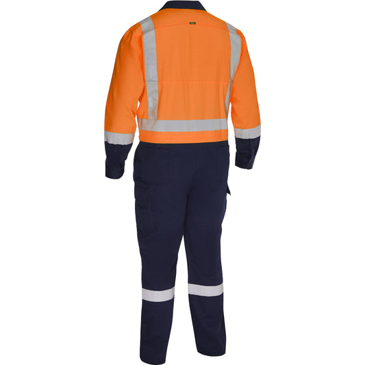 Bisley 314M6369H Class 2 Vented Coverall, Orange/Navy, back