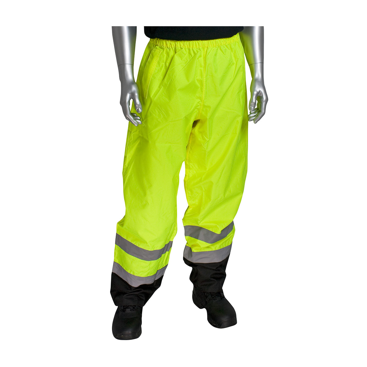 PIP 318-1757 Class E Value Black Trim Over Pant, Lime, front