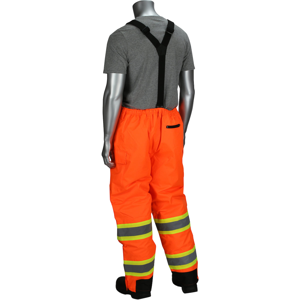 PIP 318-1780 Class E Insulated Two-Tone Bib Overalls, Orange, back