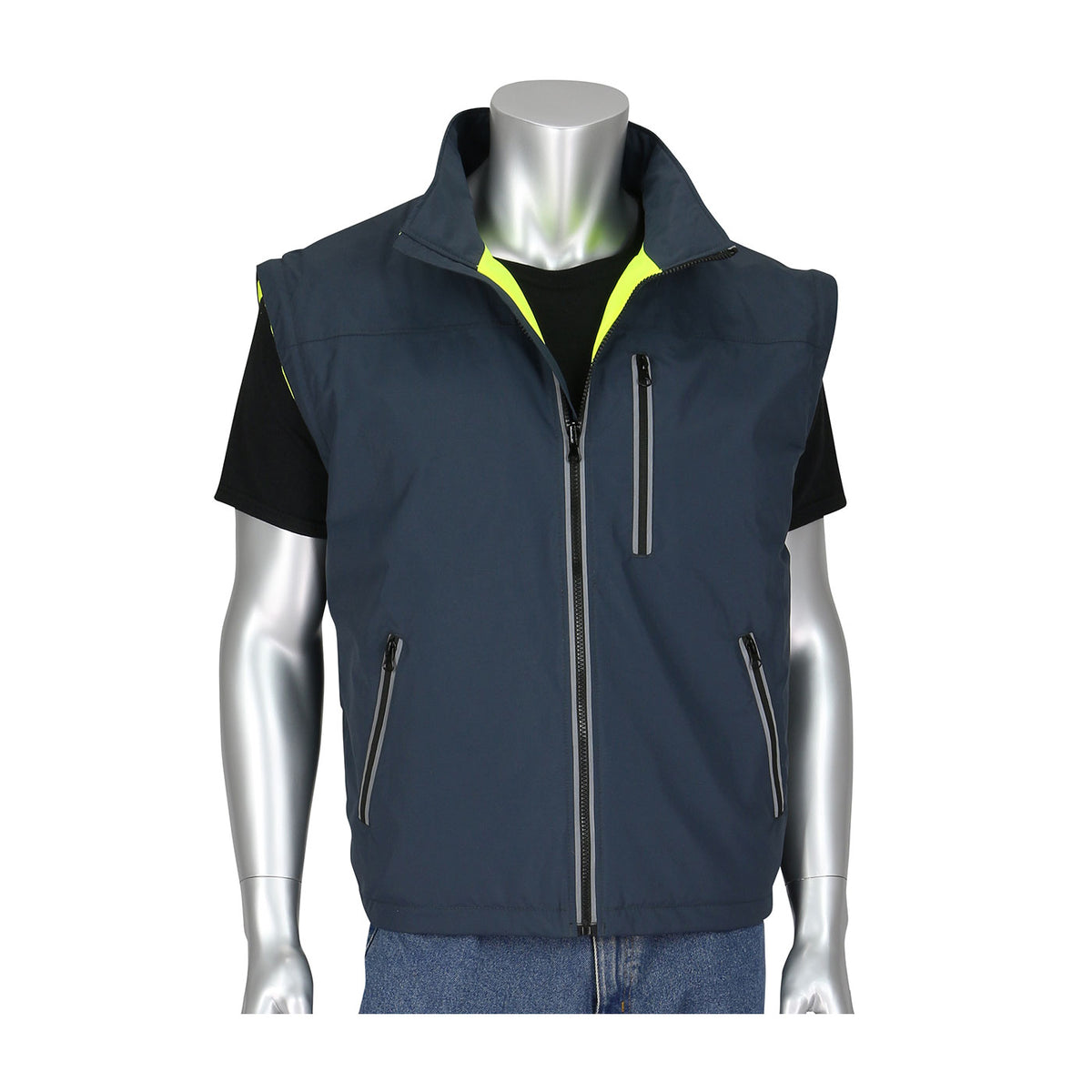 PIP 333-1500-R Class 3 4-in-1 Reversible Windbreaker, Lime, front 4