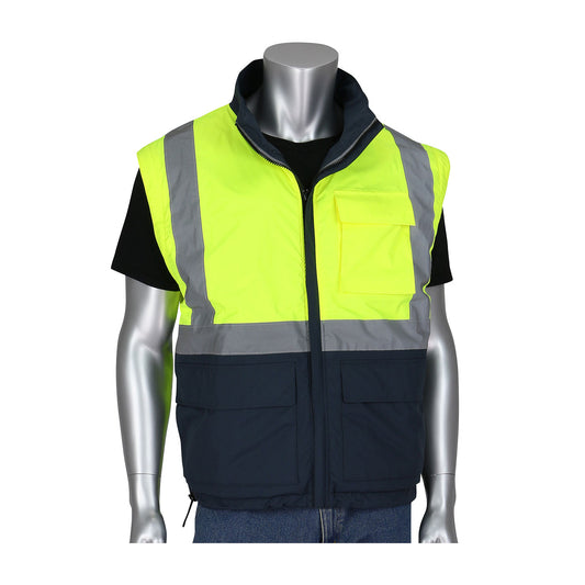 PIP 333-1500-R Class 3 4-in-1 Reversible Windbreaker, Lime, front 2