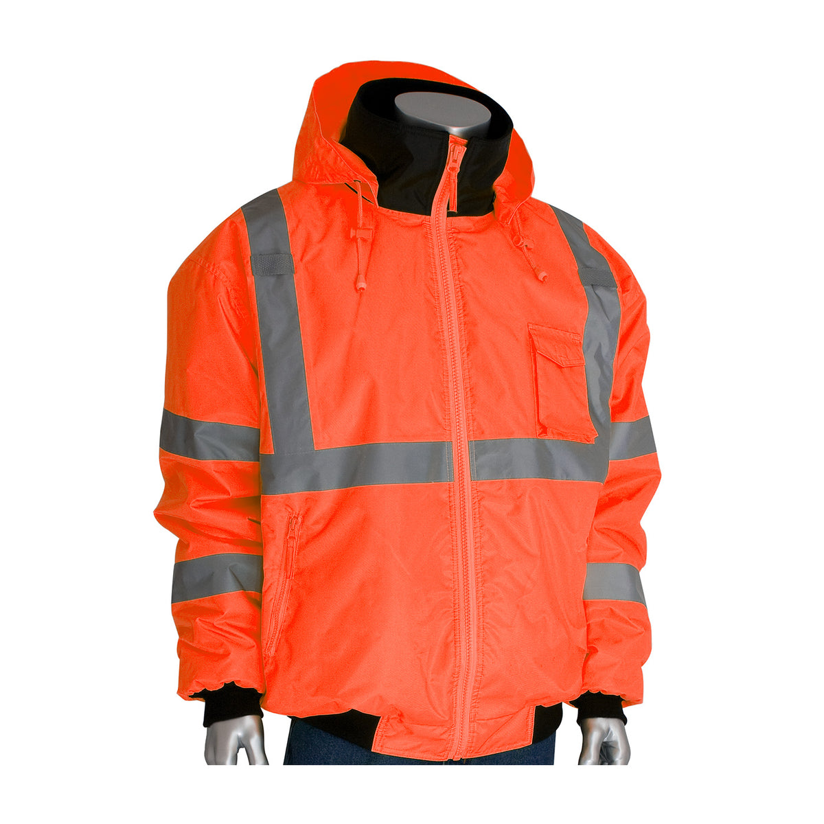 PIP 333-1762 Class 3 Value Bomber Jacket, Orange, front 4