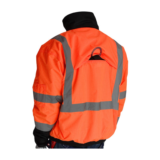 PIP 333-1770 Class 3 Ripstop Bomber Jacket, Orange, back