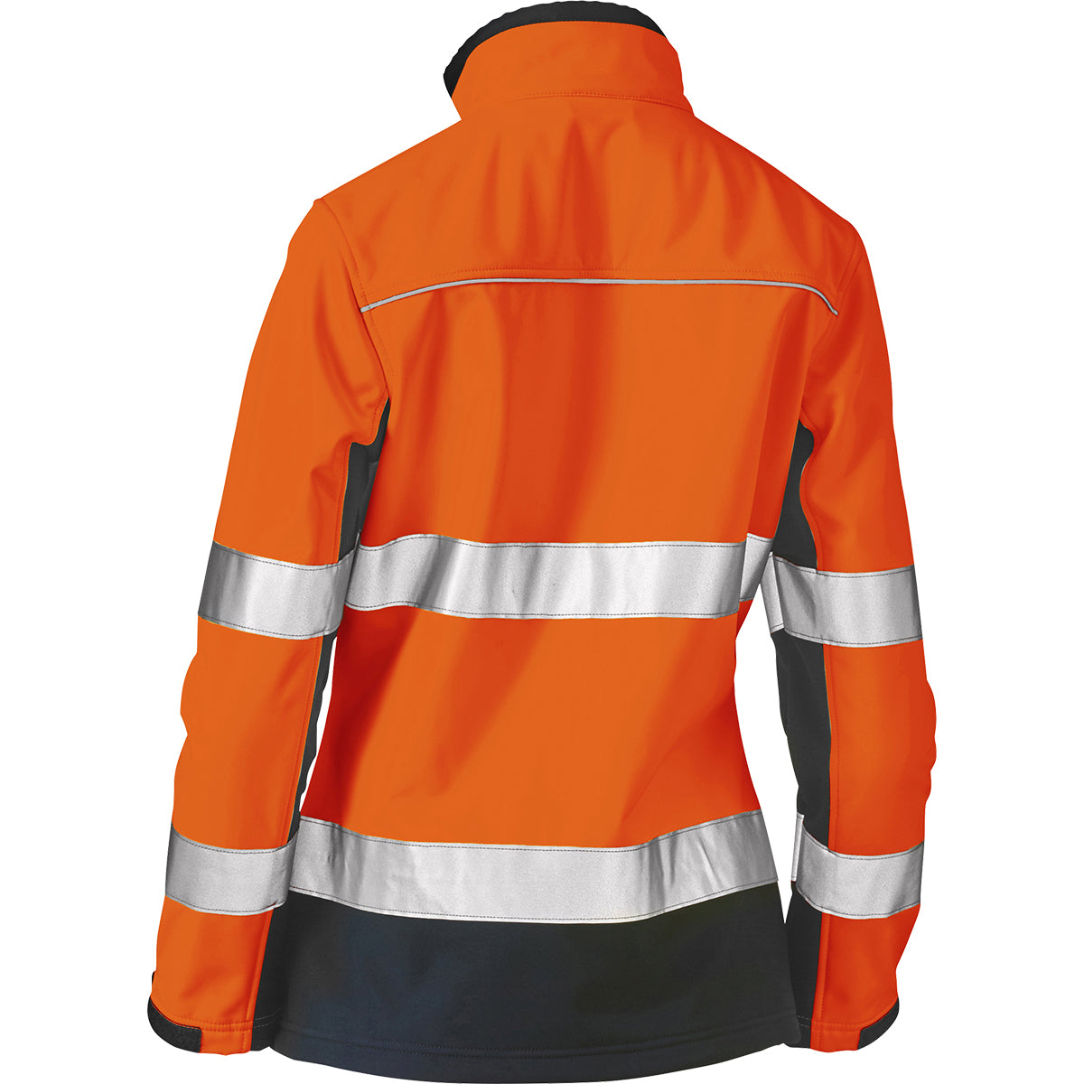 Bisley 333W6059T Class 2 Women's Softshell Jacket, Orange/Navy, back