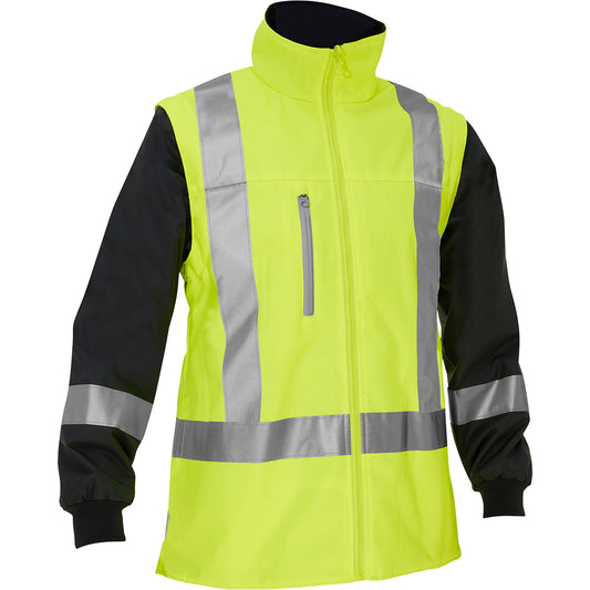Bisley 333W6375H Class 3 Women's 5-in-1 Jacket, Lime, front 2