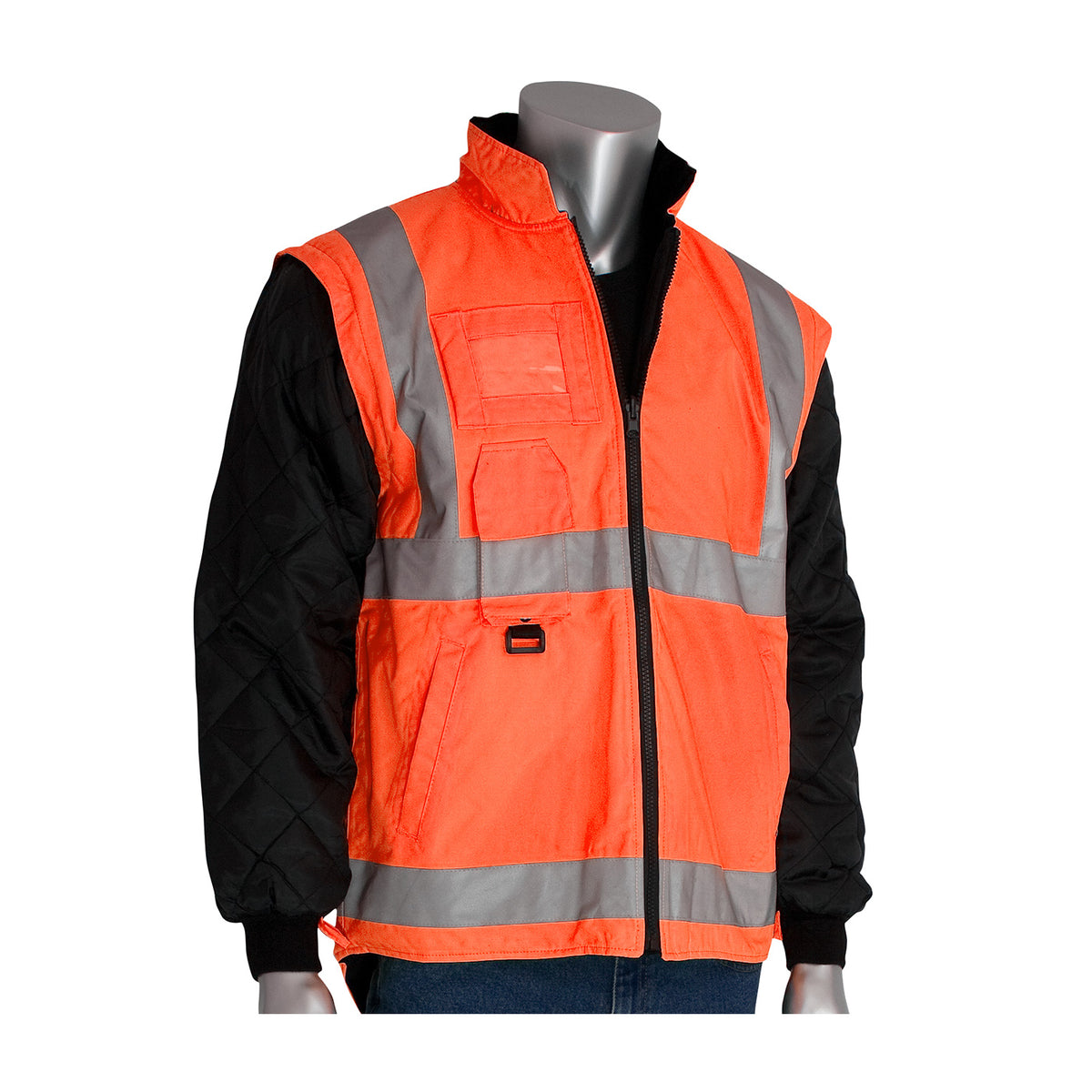 PIP 343-1756 Class 3 7-in-1 All Conditions Coat, Orange, front 2