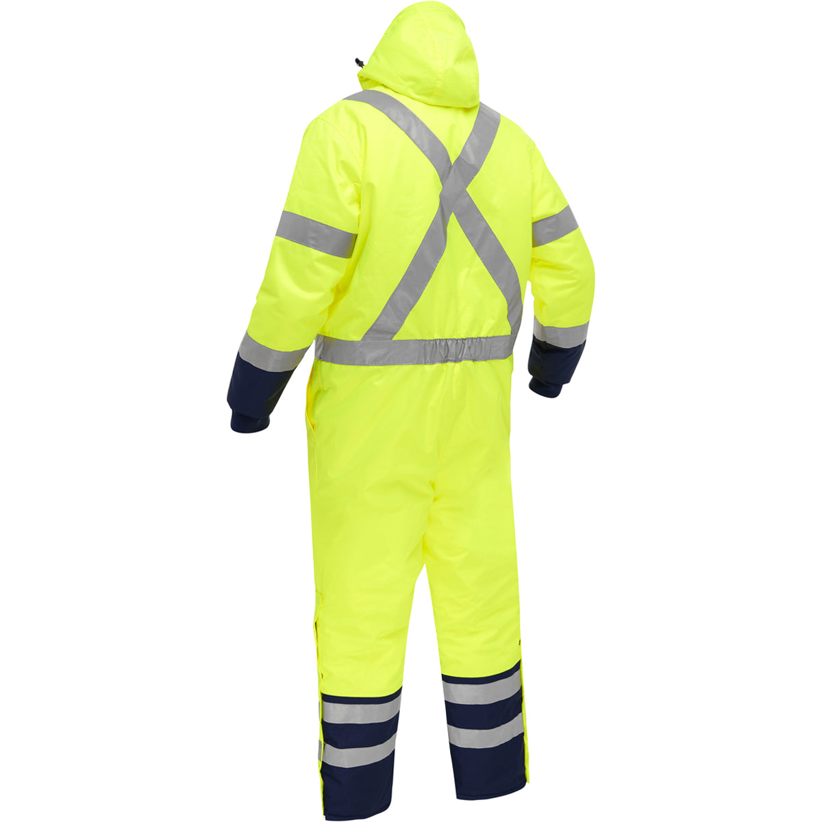 Bisley 344M6453X Class 3 Extreme Cold Coverall, Lime/Navy, hood detail