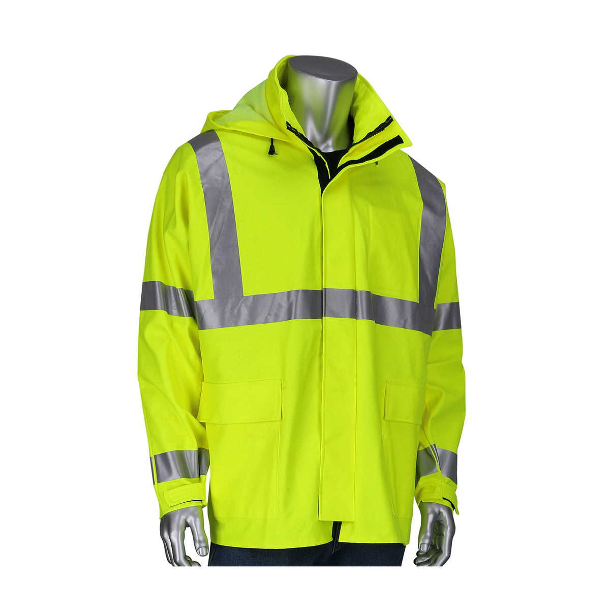 PIP 355-2500AR Class 3 AR/FR Waterproof Jacket, Lime, front