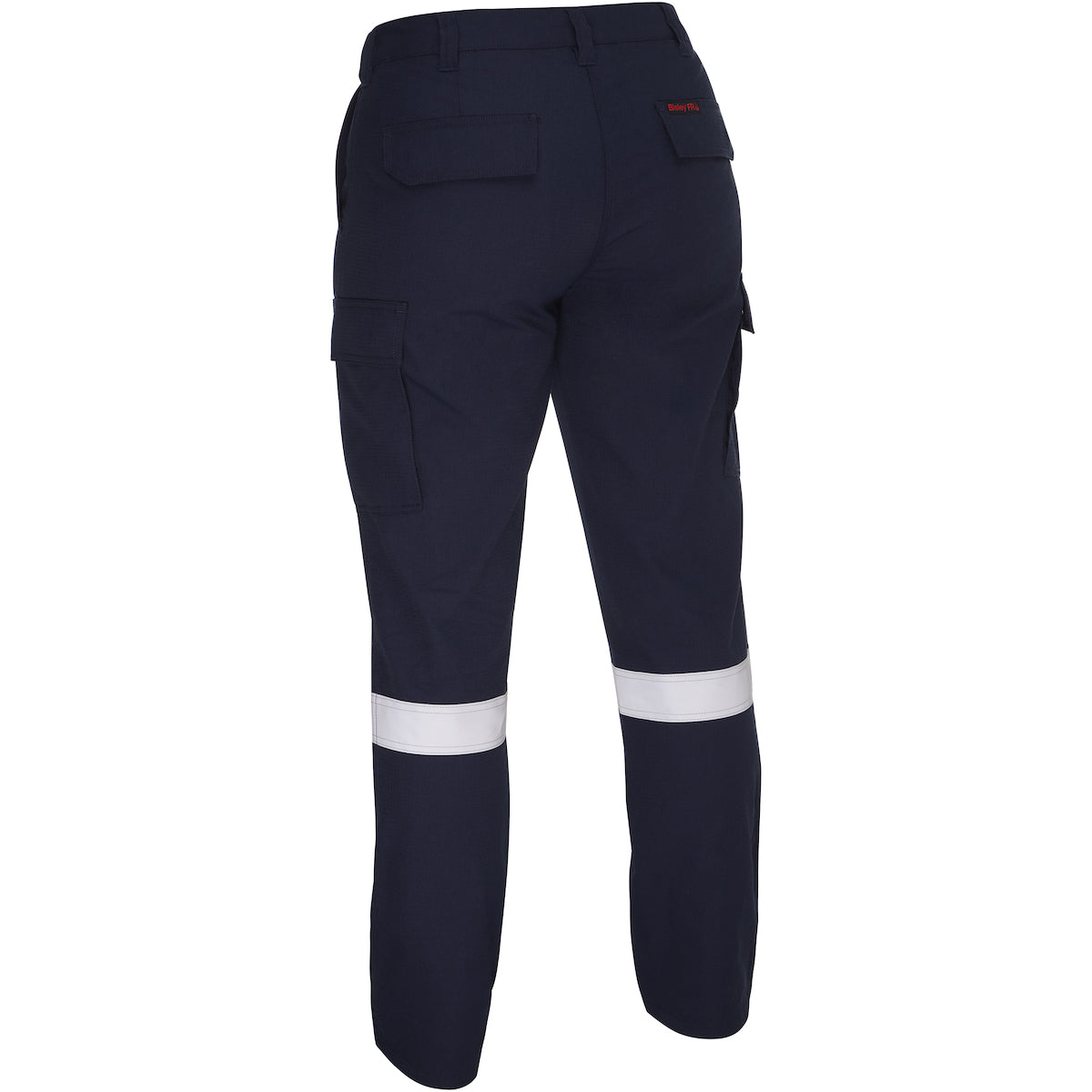 Bisley 385WFRCS Dual-Certified AR/FR Women's Ripstop Industrial Taped Cargo Pant - Industrial Wash Durable - 9.0 cal/cm², navy, back