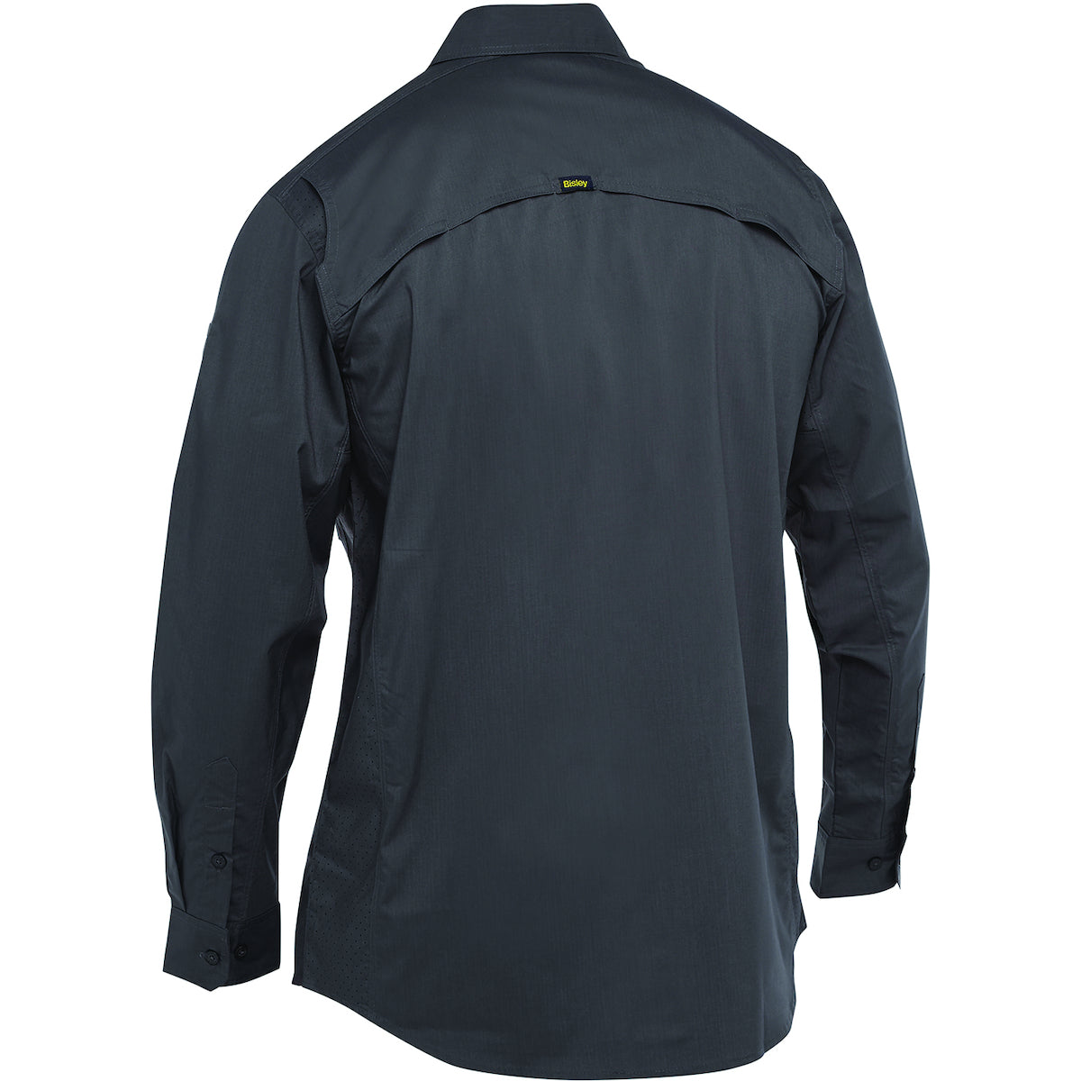Bisley 400M6490 Long Sleeve Ripstop Work Shirt, Gray, back