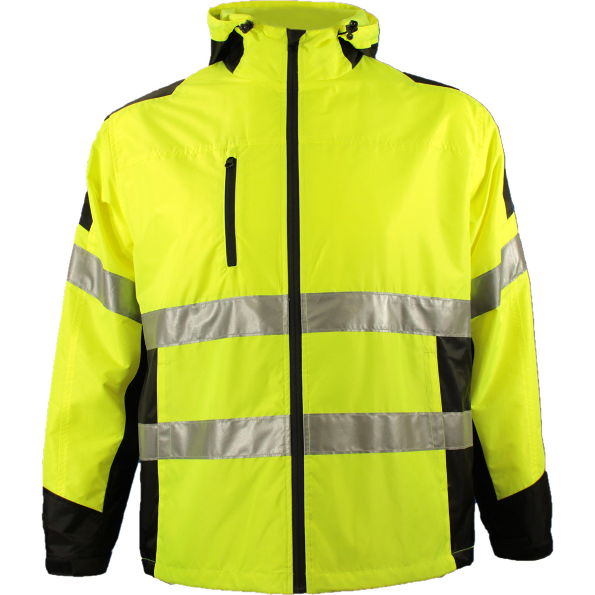 24-407GT ANSI Type R Class 2 Lined Windbreaker - Lime/Black - Front