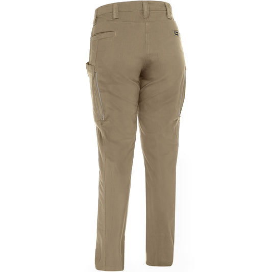 Bisley 411W6150 Women's Stretch Ripstop Vented Work Pants, tan, back