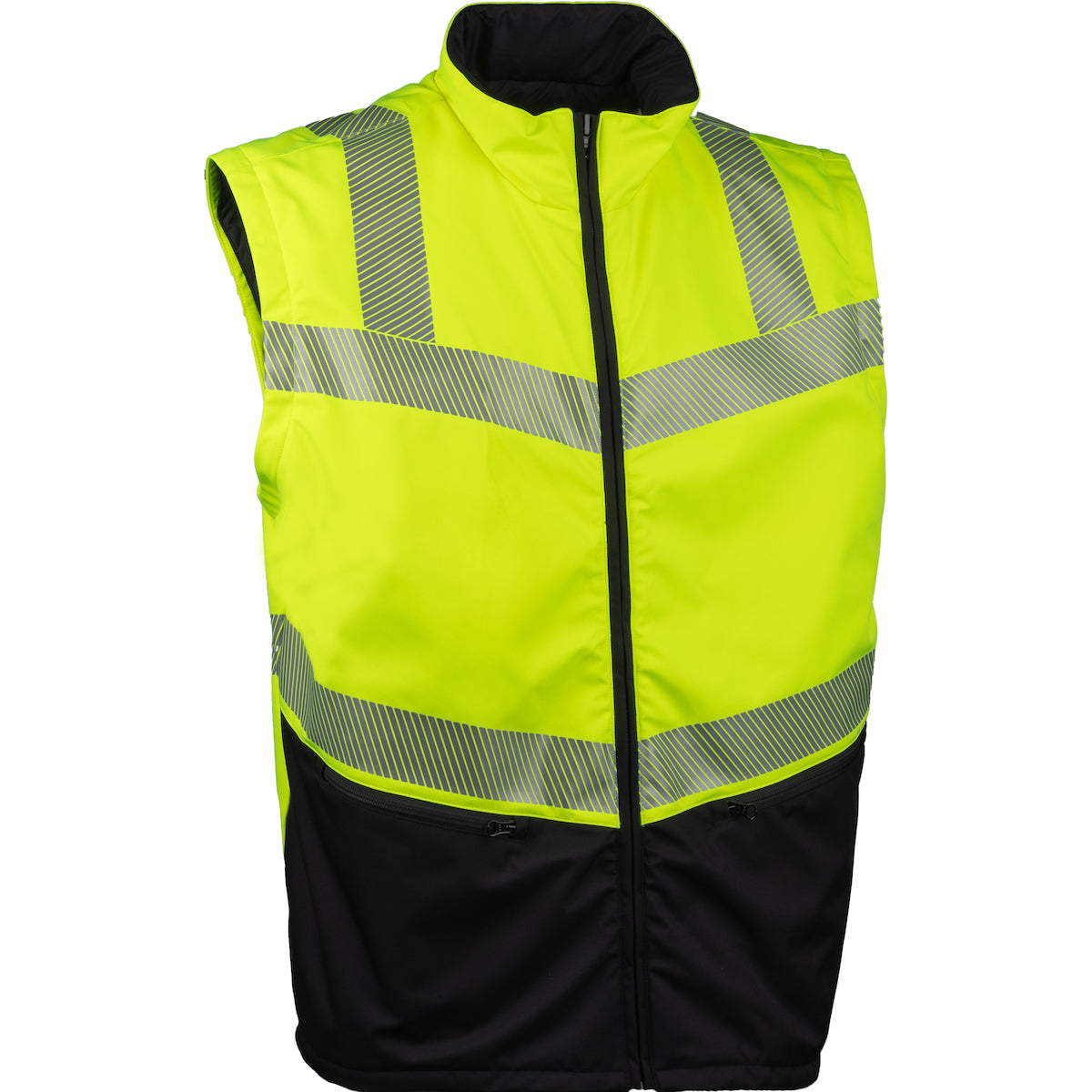 Reflective Apparel 432CT Waterproof and Windproof 3-in-1 Jacket, lime/black, detail