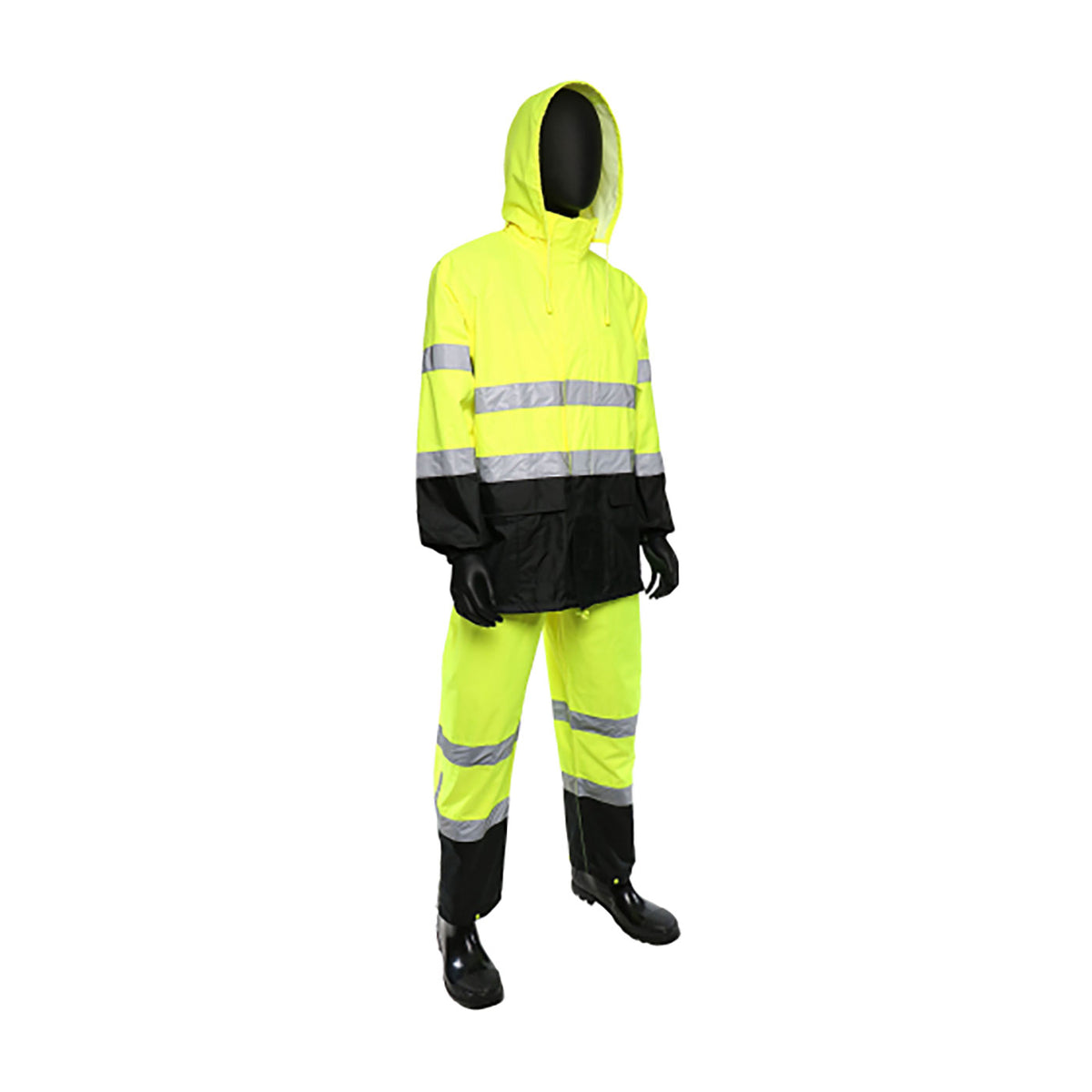 PIP 4530 Two-Piece Rain Suit with Black Bottom, lime, alternate view