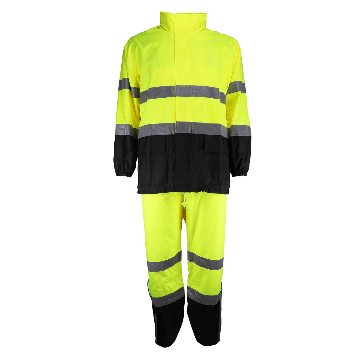 PIP 4530SE FR-Treated Two-Piece Rain Suit with Black Bottom, lime, alternate view
