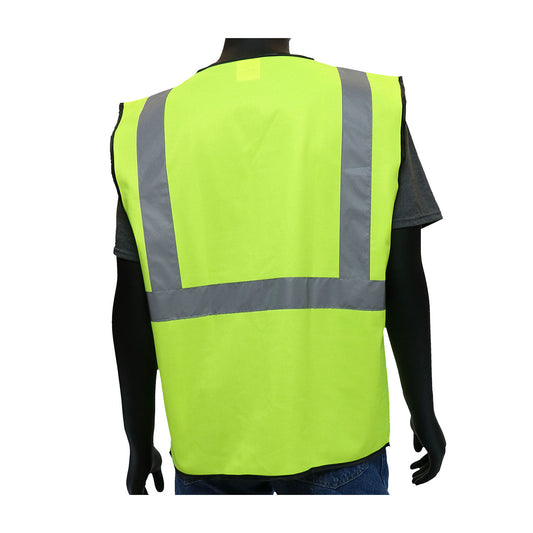 PIP 47203 Class 2 Viz-Up Value 4-Pocket Solid Vest, Lime, detail