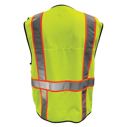 Reflective Apparel 515CS Mesh Safety Vest, lime/black, back