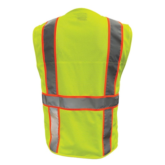 Reflective Apparel 515CS Mesh Safety Vest, lime, back