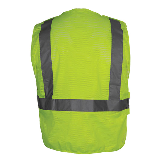 24-572ET ANSI Type R Class 2 Breakaway Mesh Vest - Lime - Back